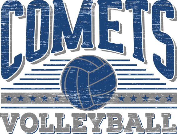Comets Volleyball Free SVG File for Members – Volleyball Team fan tshirt design