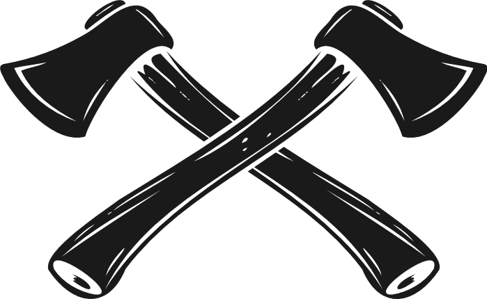 Crossed Axes silhouette Free SVG File for Members – Firefighter tool axe clipart