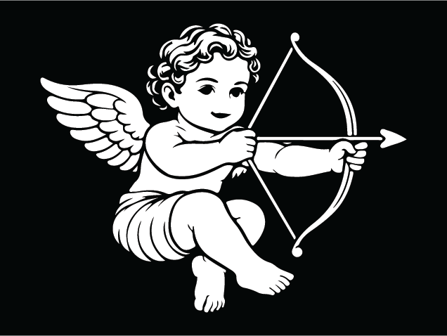 Adorable Cupid angel with bow Free SVG File – Valentine's cupid clipart