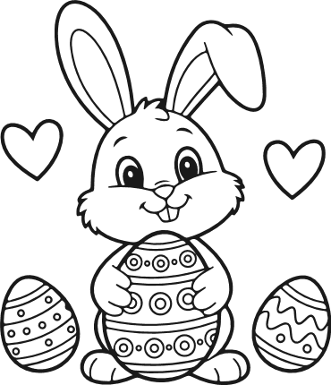 Adorable Rabbit Holding an Egg Free SVG File – Easter bunny clipart