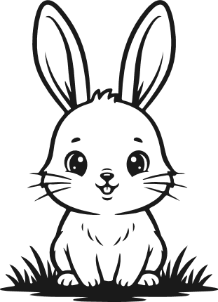 Cute Little Rabbit Free SVG File for Members – Easter, adorable bunny clipart