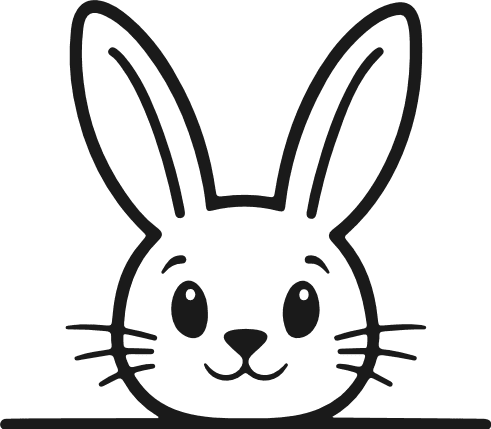 Cute Bunny Peeking Over Edge Free SVG File for Members – Easter bunny clipart