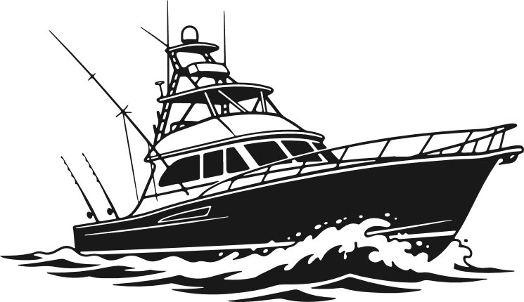 Sportfishing boat Free SVG File – sportfisher yacht clipart image