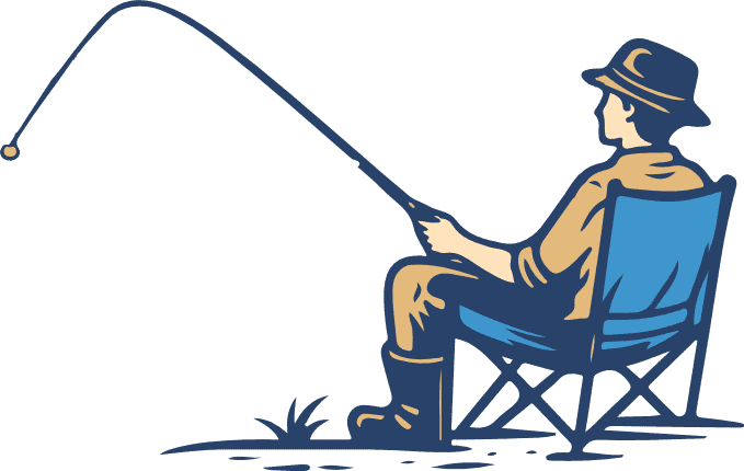 A Man sitting on a chair and holding fishing hook Free SVG File – Fisher Man clipart