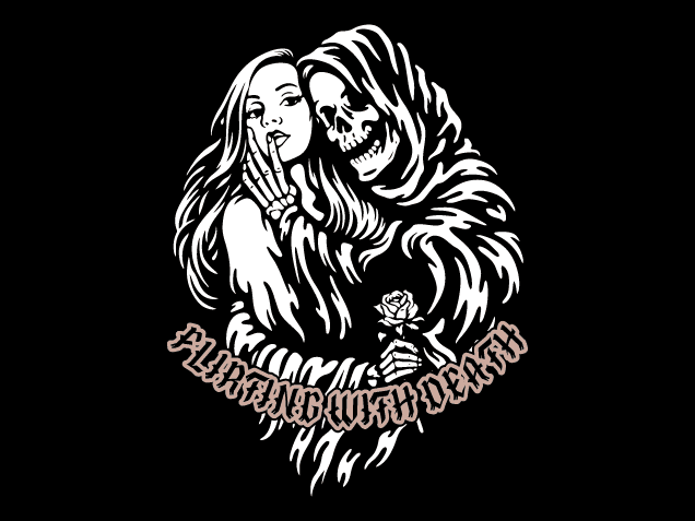 Flirting With Death Free SVG File for Members – Dark Humor Quote