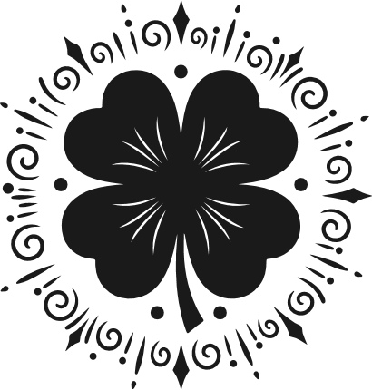 Decorative Four Leaf Clover Free SVG File – St. Patrick’s lucky clover clipart