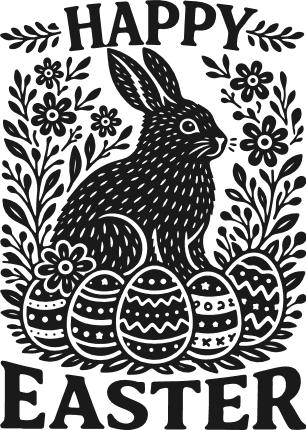 Happy Easter Free SVG File for Members – Easter sign