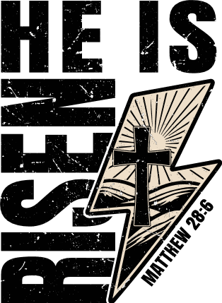He Is Risen, Matthew 28:6 Free SVG File for Members – Christian tshirt design