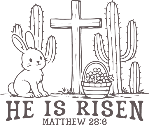 He Is Risen, Matthew 28:6 Free SVG File for Members – Easter, Bible verse