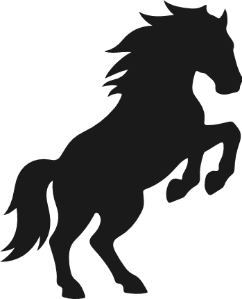 Horse lifting front legs silhouette Free SVG File – horse clipart image