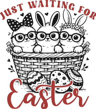Just Waiting For Easter Free SVG File for Members – Easter tshirt design