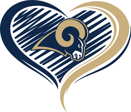 Los Angeles Rams Heart Free SVG File for Members – Rams football team mascot