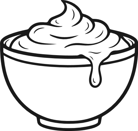 Mayonnaise bowl outline Free SVG File – Mayonnaise clipart image