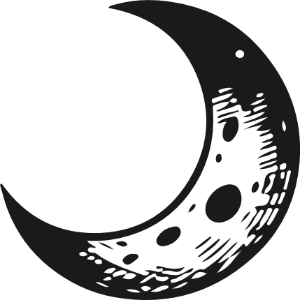 Moon silhouette Free SVG File for Members – Crescent moon clipart