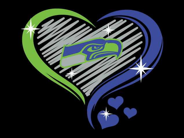 Seattle Seahawks Mascot Heart Free SVG File for Members – American football clipart