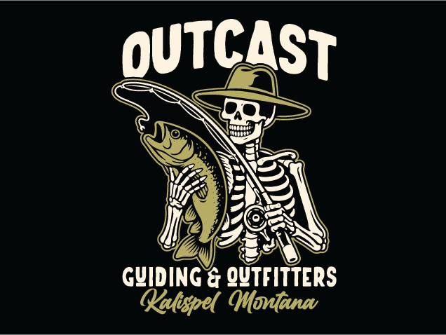 Outcast Guiding & Outfitters Kalispell Montana Free SVG File for Members – Fishing tshirt design