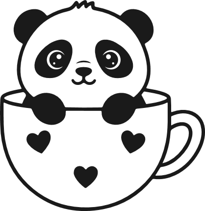Adorable Panda in a Tea cup Free SVG File – tea lover clipart