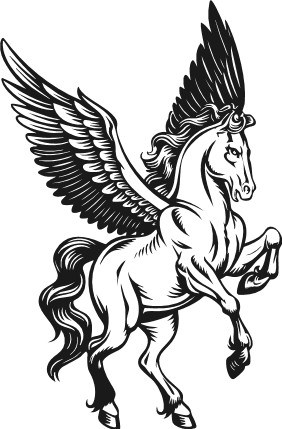 Pegasus rearing pose Free SVG File for Members – Mythical winged horse clipart