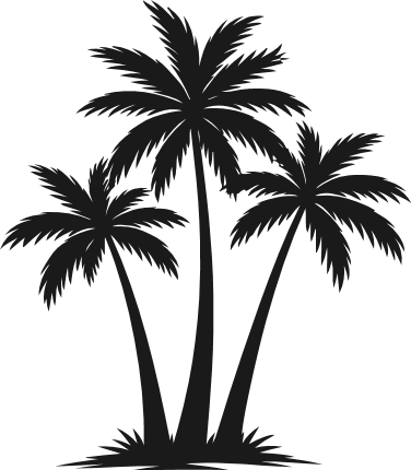 Beach Trees silhouette Free SVG File for Members – Palm tree clipart image