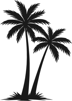 Palm Trees silhouette Free SVG File for Members – Beach tree clipart image