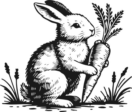 Rabbit Holding a Carrot Free SVG File – easter bunny clipart