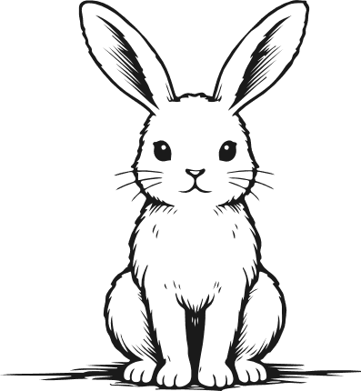 Cute Sitting Rabbit Free SVG File for Members – Easter, adorable bunny clipart