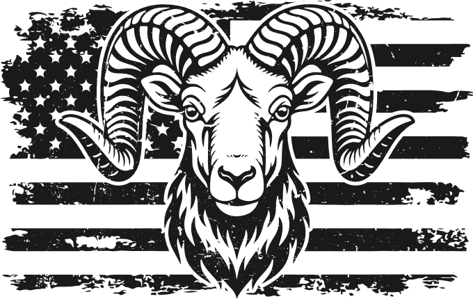 Distressed American Flag and Ram Free SVG File for Members – Rams Football Mascot SVG