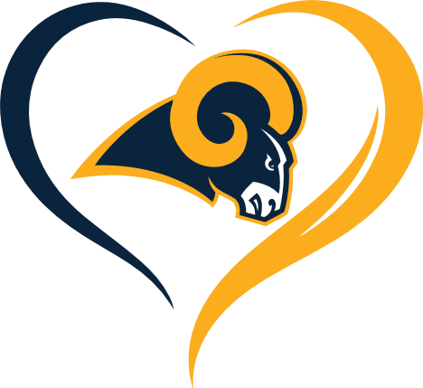 Rams Heart Free SVG File for Members – football mascot heart clipart