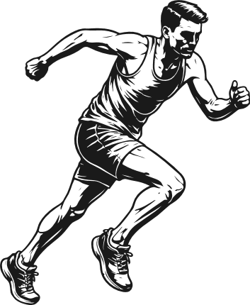 Male Runner Sprinting Free SVG File for Members – Running Athlete clipart