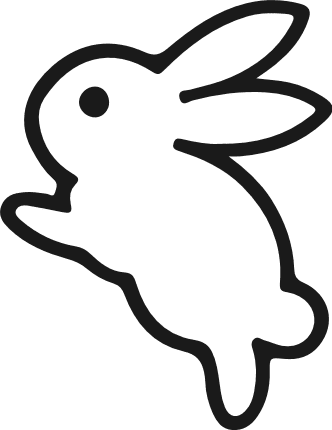 Jumping Bunny outline Free SVG File – Cute Easter Rabbit clipart image