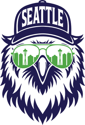 Eagle with Sunglasses and Seattle cap Free SVG File for Members – Seattle football mascot svg