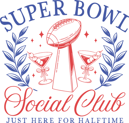 Super Bowl Social Club, just here for halftime Free SVG File for Members – football quote
