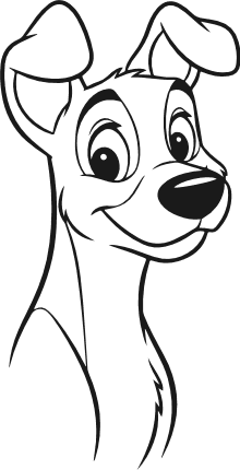 Cute Cartoon Dog Free SVG File – Smiling Puppy clipart image