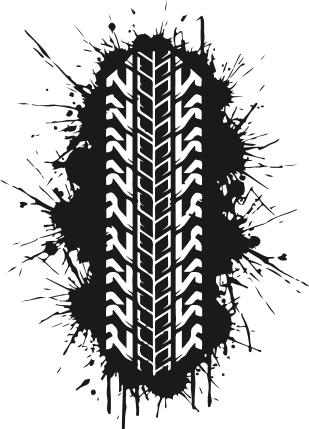 Tire Track Print Splatter Free SVG File – Grunge tire track texture clipart