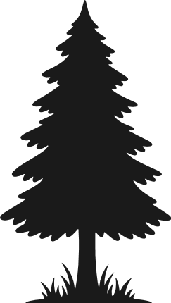Simple Pine Tree Silhouette Free SVG File – Evergreen Forest tree clipart image