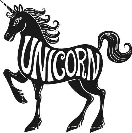 Unicorn silhouette Free SVG File for Members – kids tshirt design