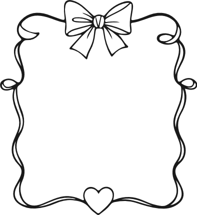 Hand Drawn Bow Frame Free SVG File - valentines heart frame clipart image