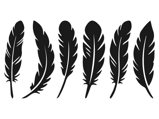Feathers silhouette Free SVG File Bundle for Members – Boho feather clipart