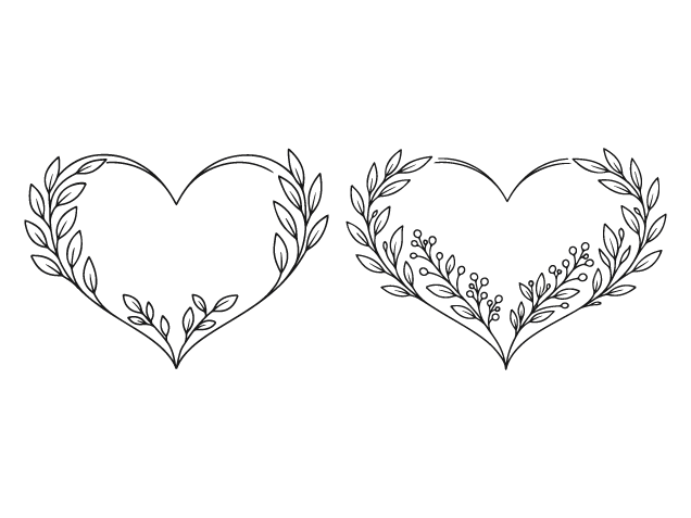 Decorative Heart With Leaves Free SVG File for Members – botanical heart frame clipart