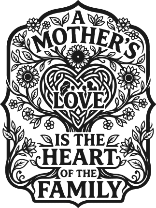 A Mother’s Love Is The Heart Of The Family Free SVG File for Members – mother's day gift