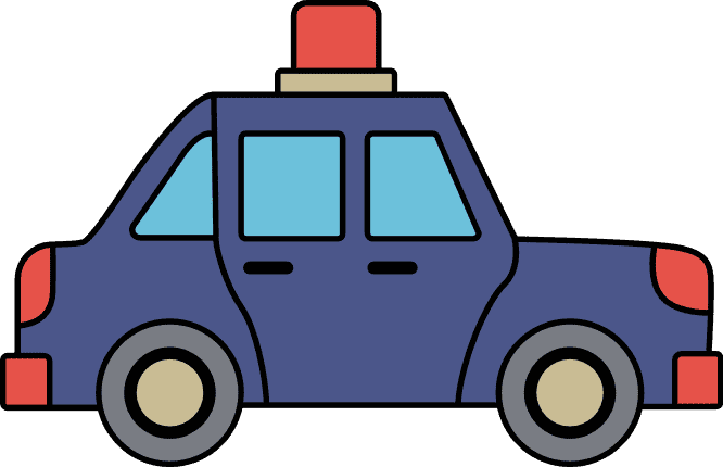 Cute Cartoon Cop Car for Kids Free SVG File – Police Car clipart