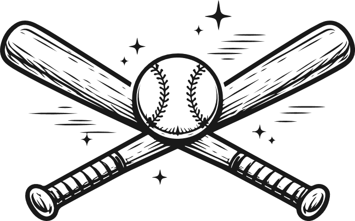 Crossed Baseball Bat And Ball Free SVG File – Baseball clipart image