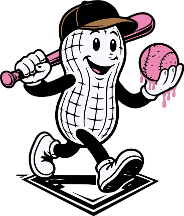 Cute Baseball Nut Player mascot Free SVG File for Members – Peanut baseball clipart