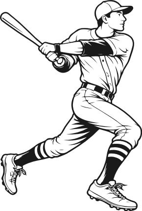 Baseball Player Swinging Bat Free SVG File – Baseball clipart