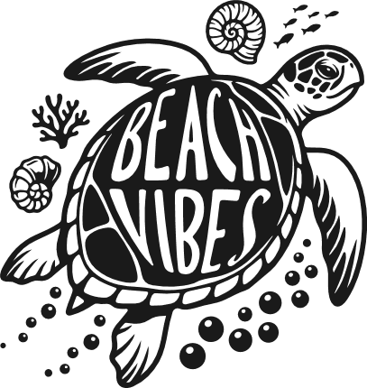 Beach Vibes, turtle Free SVG File for Members – Summer vacay tshirt design