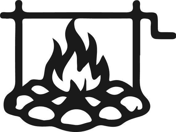 Fire Pit Hanging Sign silhouette Free SVG File – Camping Bonfire Clipart image