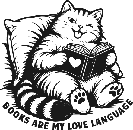 Books Are My Love Language, Cat Reading a Book - Free SVG File for Members