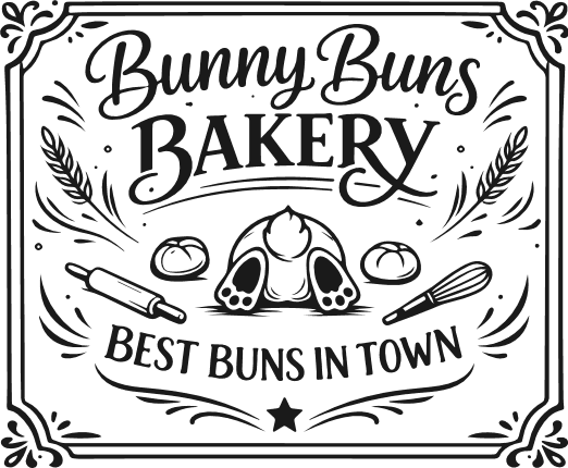 Bunny Buns Bakery, Best Buns in Town Free SVG File for Members – Funny Easter sign