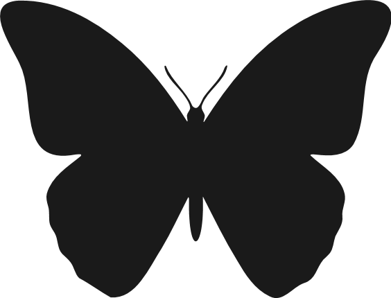 Elegant Butterfly Silhouette Free SVG File – Butterfly Clipart
