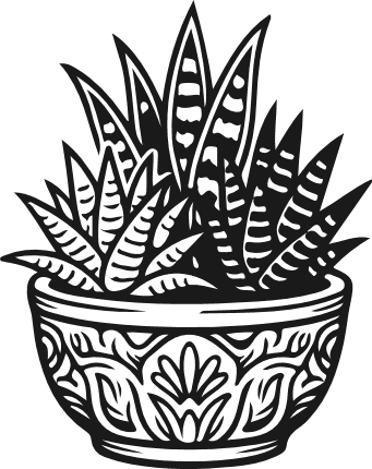Potted succulent plant Free SVG File for Members – Boho pot plant clipart